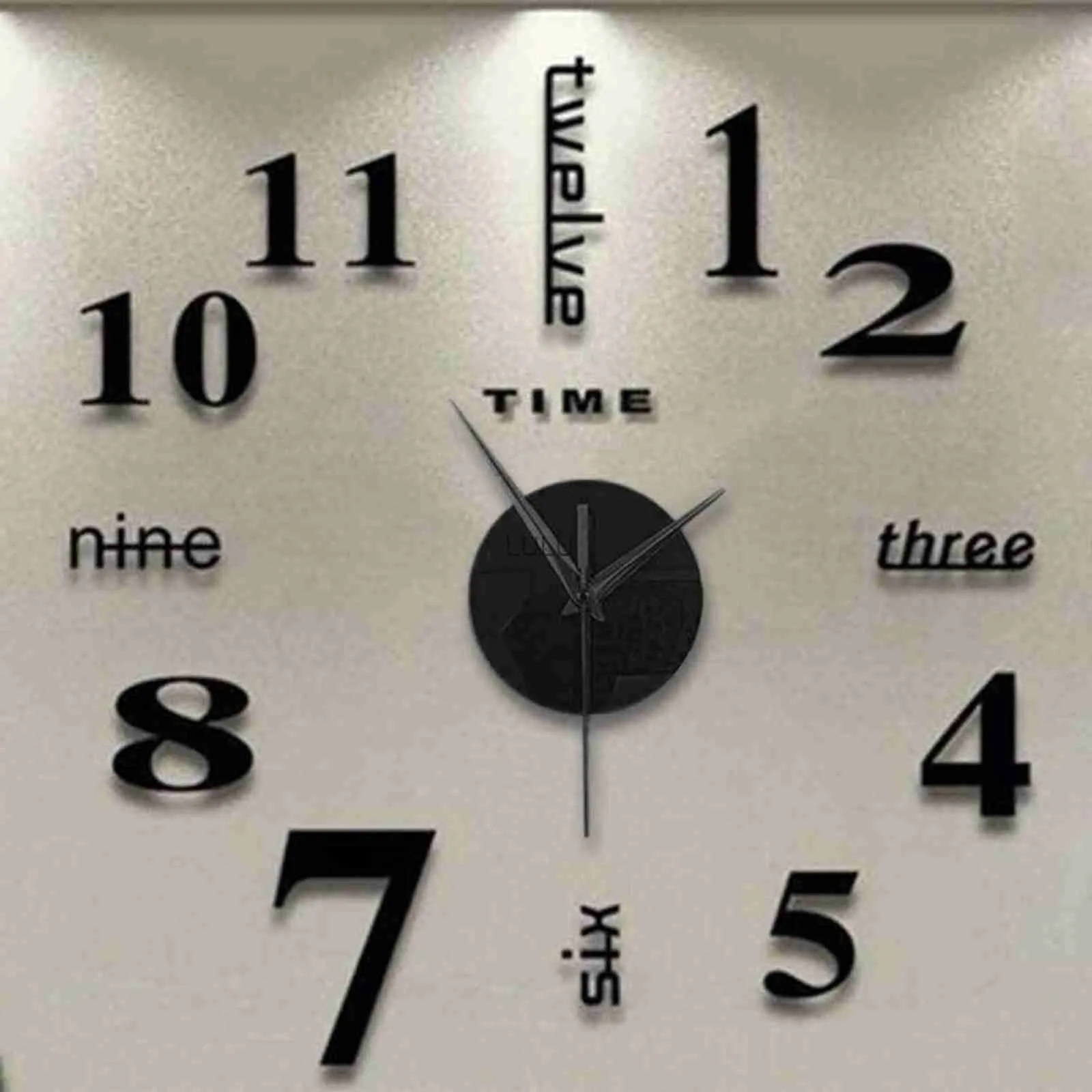 Bezkręgowe DIY Ściana Mute Clock 3D Mirror Ticker Decor Decor Ściana Mute Clock 12-godzinny Zegar ścienny z czasem 50x50cm HKD230825 HKD230825