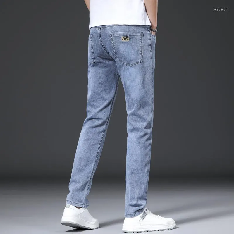 Jeans pour hommes Taille 28-38 Hommes Business Classic Male Stretch Plus Baggy Straight Denim Pantalon Coton Bleu Travail