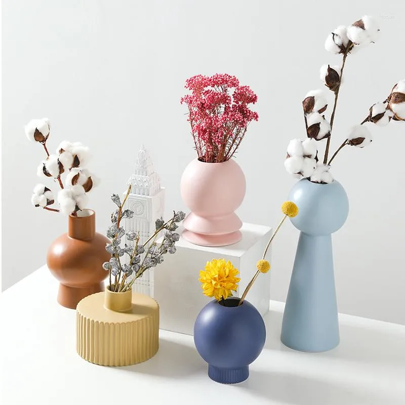 Wazony nordycki ins wazon dekoracja domu morandi ceramiczne ozdoby kreatywne klimatyczne suszone kwiaty pokój wewnętrzny