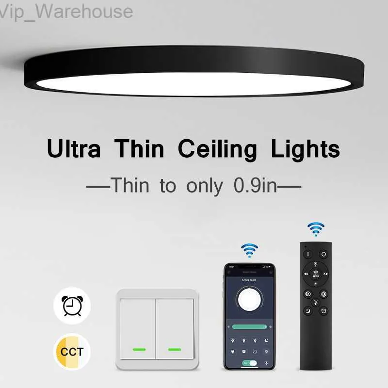 Grande lampada da soffitto a LED rotonda per lampade da camera da letto Luci da camera Apparecchio di illuminazione Plafoniera a LED ultrasottile per soggiorno cucina HKD230825