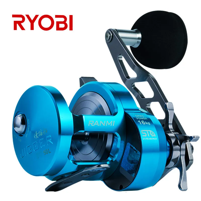 Rybmy muchowe Ryobi Ranmi powolne koło jiggingowe Max Drag 16kg 81bb metalowy łódź słona woda okrągła kołowrotka 230825