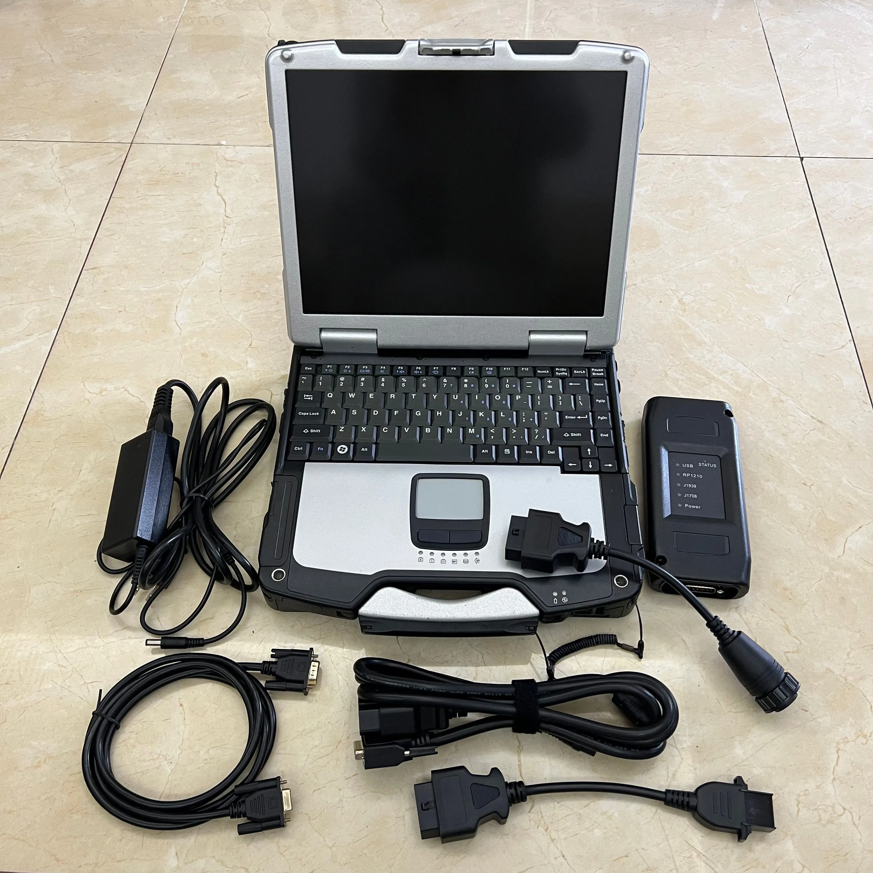 Truck Diagnosis Scanner Tool Vcads Pro med Laptop CF30 ToughBook RAM 4G Cables Full Set Ready to Work