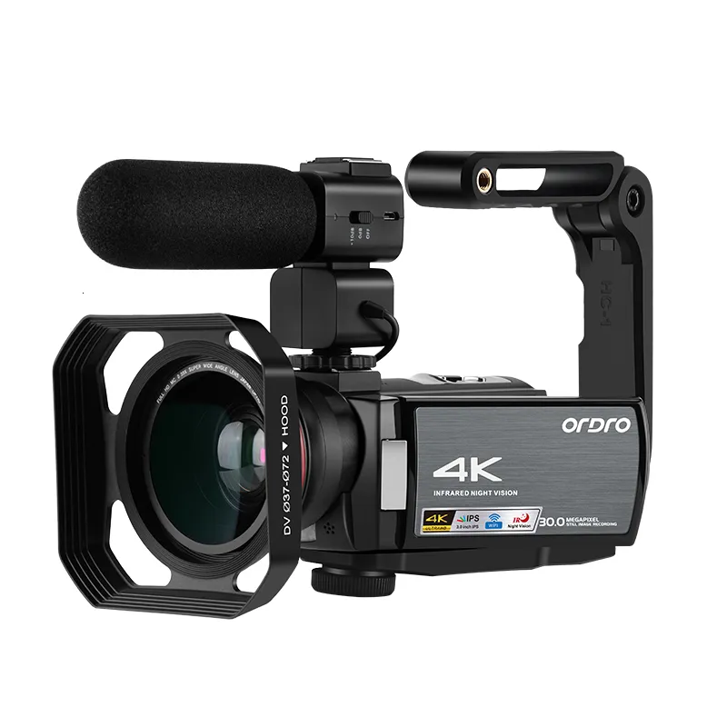 Camcorder Camcorder Videokamera 4K Professional für Blogger Ordro AE8 IR Nachtsicht WiFi Filmadora Full HD Digitalkameras YouTuber 230824