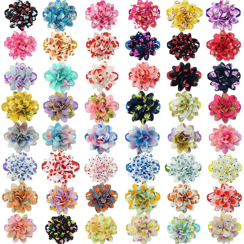 Kedi Kostümleri 3050pcs Mix Renkli Pet Dog Tie Çasıl Çiçek Tımar Aksesuarları Ayarlanabilir Tatil Ürünleri Küçük 230825