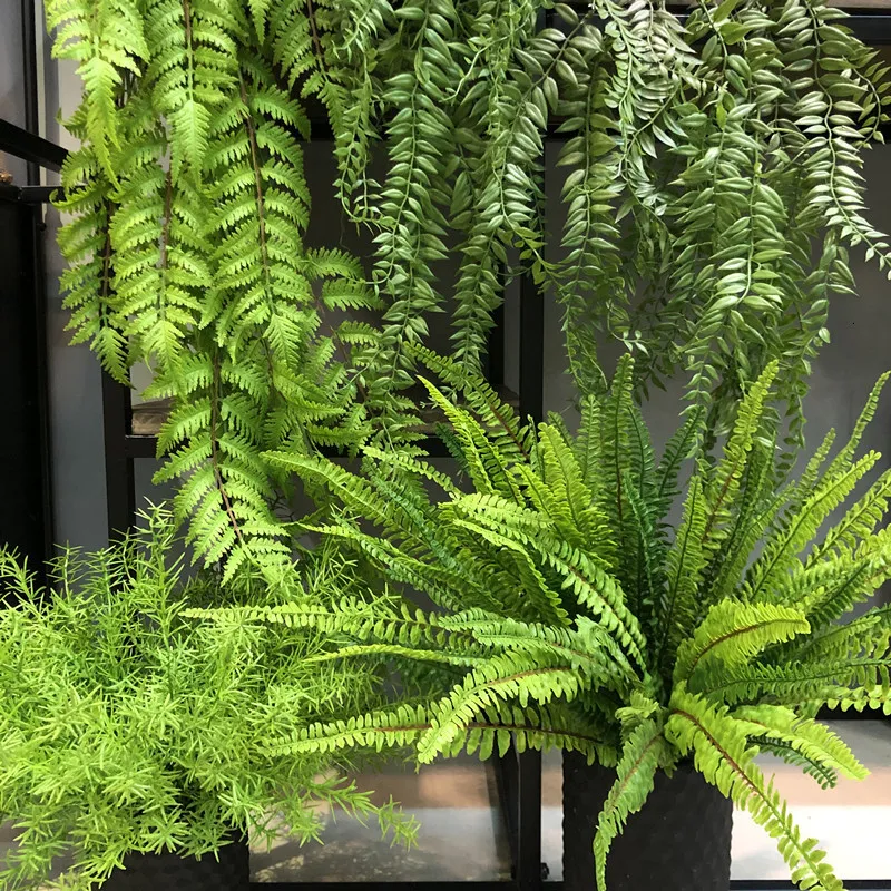 Faux Floral Greenery Artificial Plants Simulation Grass Plastic Ferns Green Leaves Fake Flower Plant Wedding Home Decoration 230824