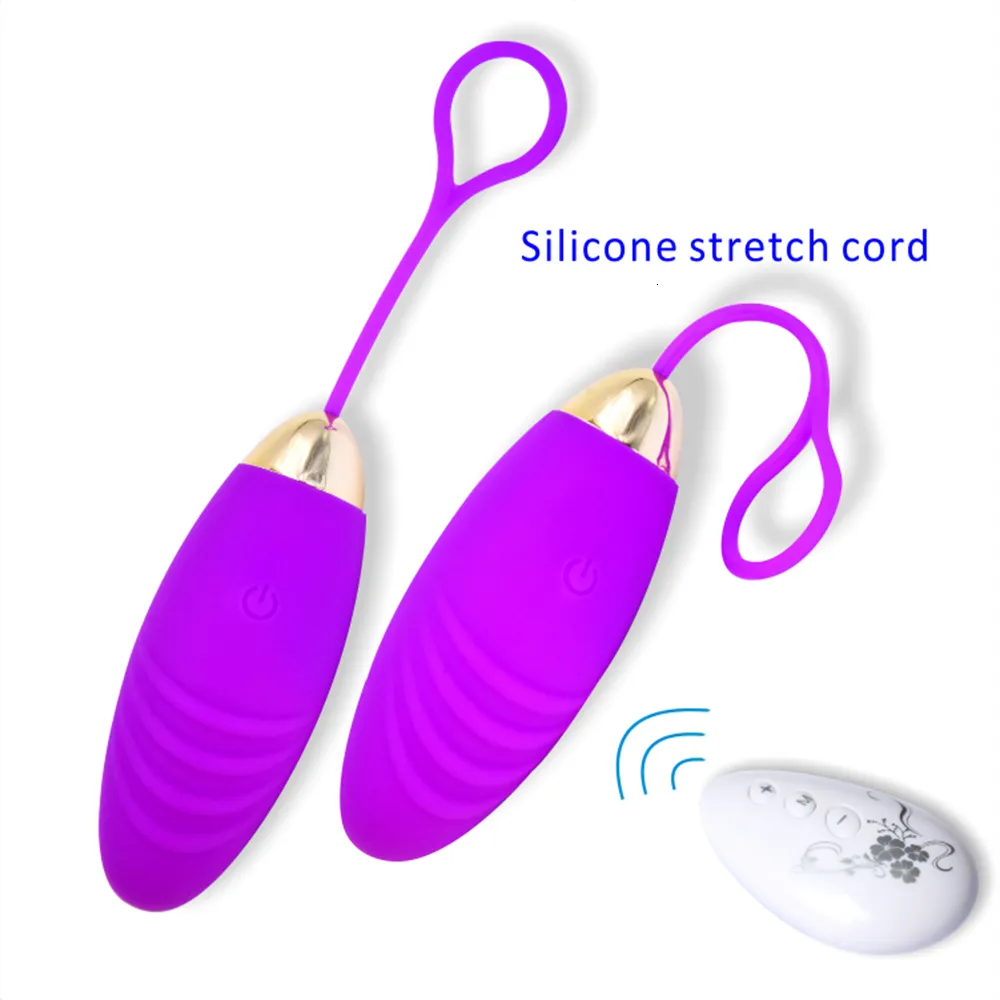 Silikon jump egg vibrator med trådlös klitorisstimulator_voghion.com