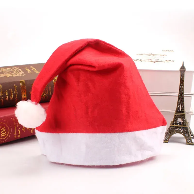 Christmas Decoration Plush Hat Santa Claus Cosplay Hats Children Decor Caps Adult Red Thicken Cap Festival Party Supplies BH4941 WLY