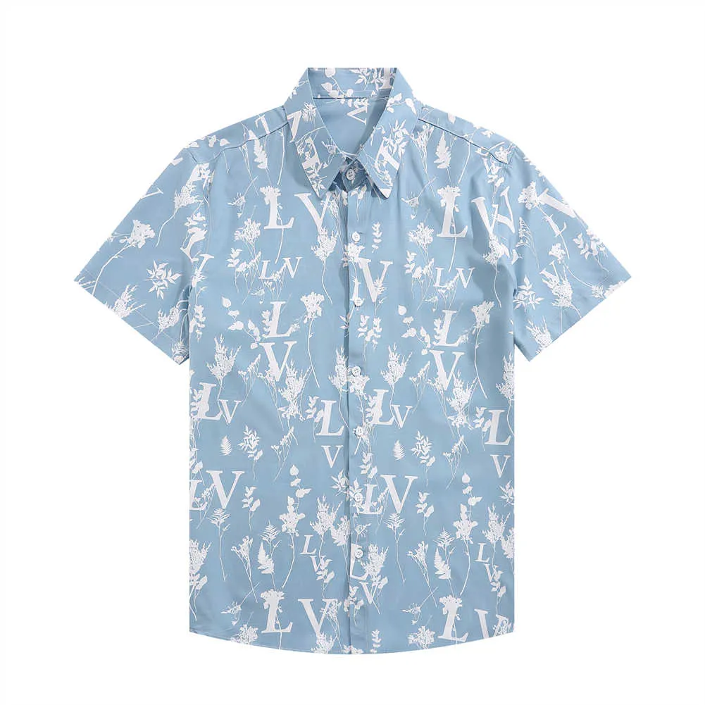Heren designer shirt zomer zomerkorte mouw casual button up shirt bedrukt bowling shirt strand stijl ademende t-shirt kleding #527