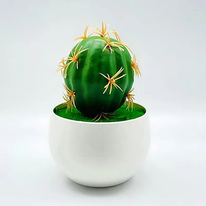 Decorative Flowers 1PC Artificial Eco-Friendly Small Simulation Desktop Fake Prickly Succulents Plastic Cactus Potted Plant Pear