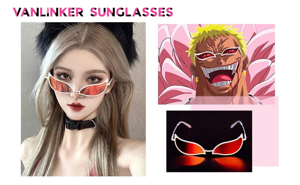 Anime Donquixote Doflamingo Óculos De Sol Cosplay Moda Super Legal  Deslumbrante Óculos De Presente Personagem De Desenho Animado Óculos De Sol  Periféricos Atacado Dropshipping De $38,89