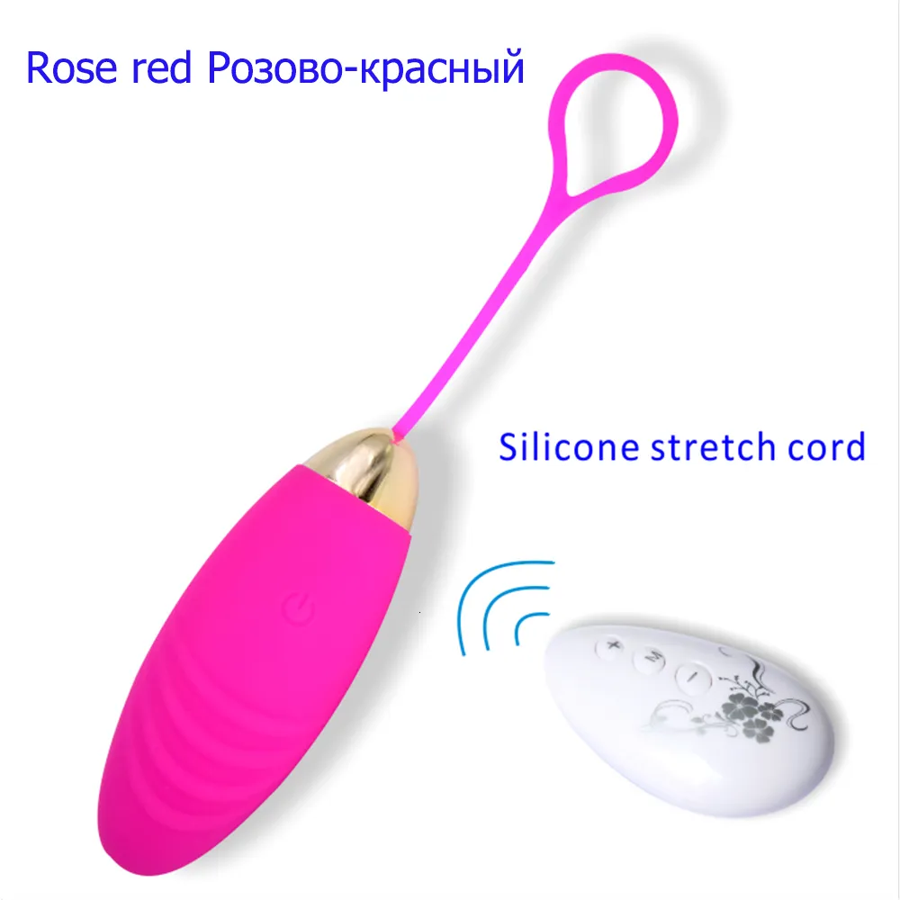 Silikon jump egg vibrator med trådlös klitorisstimulator_voghion.com