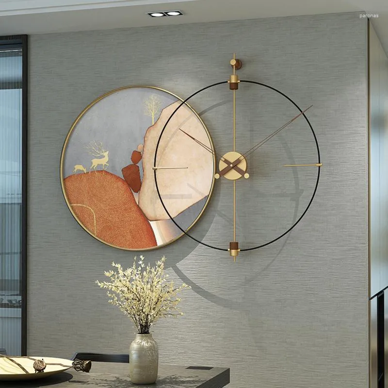 Wall Clocks Modern Luxury Clock Design Bedroom Metal Creative Nordic Unique Quiet Horloge Murale Home Furniture