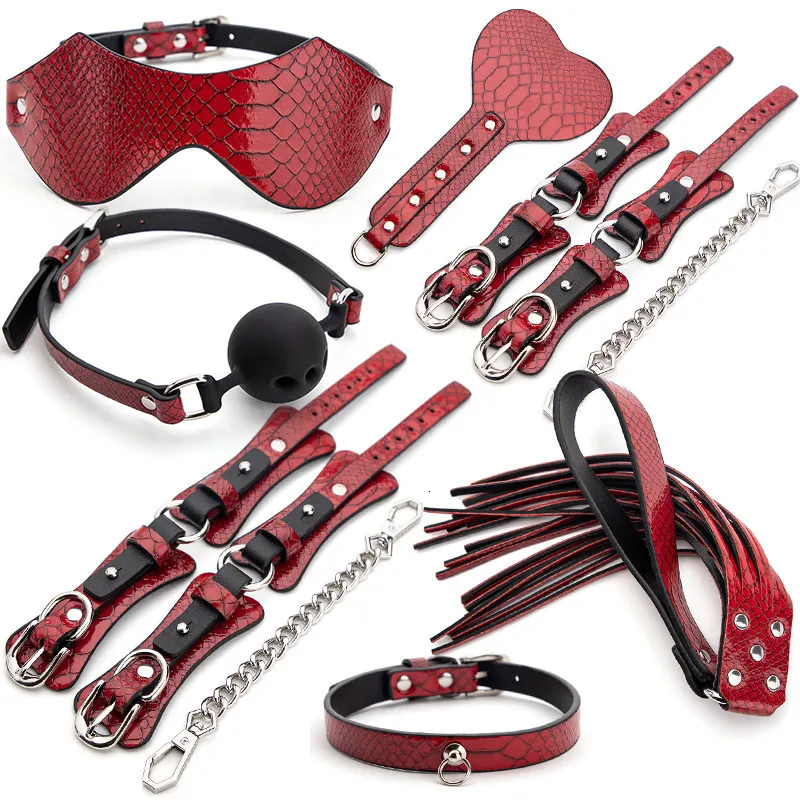 Adult Toys Exotic sex toys leather plush sexy bondage bundle set gag whip butt plug for women nipple clips ero_voghion.com