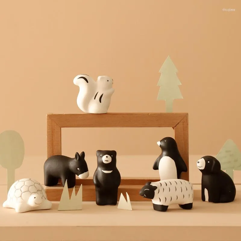Ljushållare Zakka Creative Ceramics Healing Söta små djurdekorationer Desktop Ornament Home Lovely