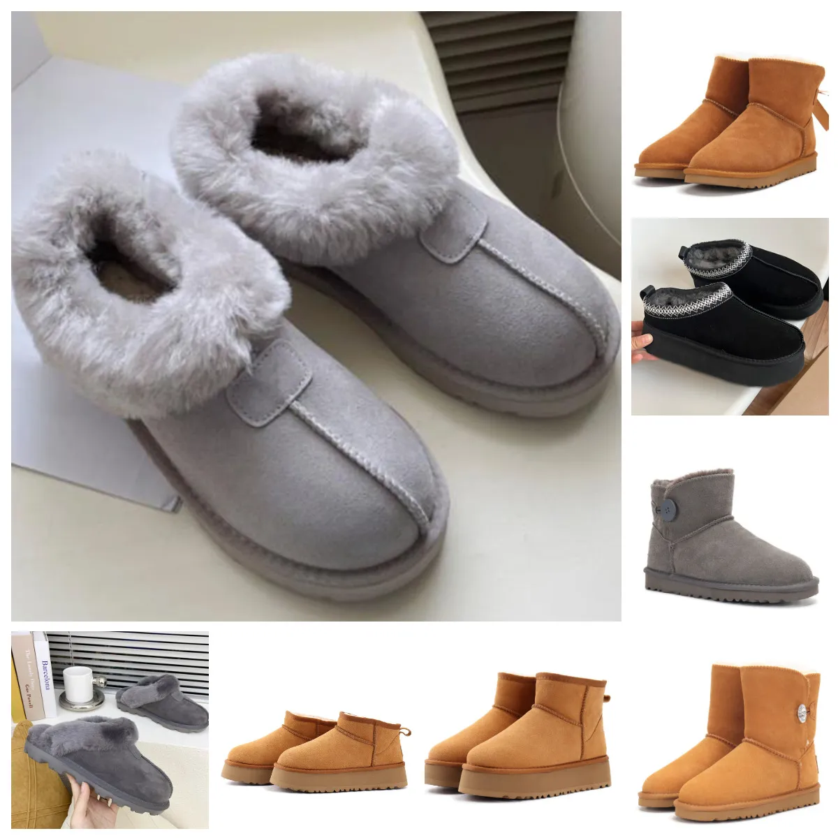 bottes de créateurs de luxe bottillons australie chaussures livraison gratuite chaussures mini femmes bottes Tasman hiver nouveau bas haut fourrure courte laine épaissie bottes de neige chaussures en coton