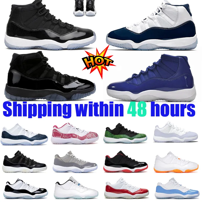 2024 Og Jumpman 11 Hommes Chaussures de basket-ball Cool Gris Obsidienne Unc Low University Bleu Blanc Bred Concord Cap Rose Or Femmes Sport Entraîneur Sneaker Eur 36-46