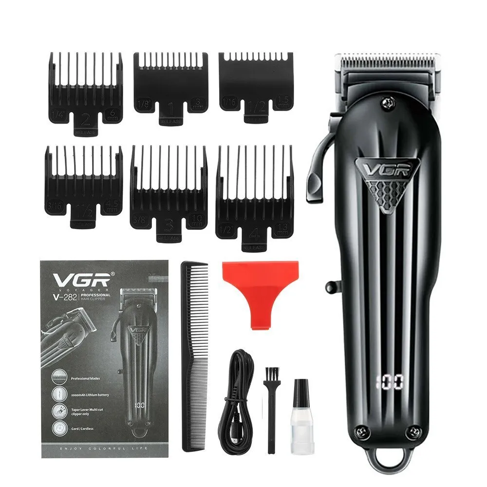 Rasoirs électriques rechargeables VGR Tondeuse à cheveux professionnelle Tondeuse pour hommes Rasoir Machine de découpe Accessoires de barbier Coupe Machine Barbe 230825