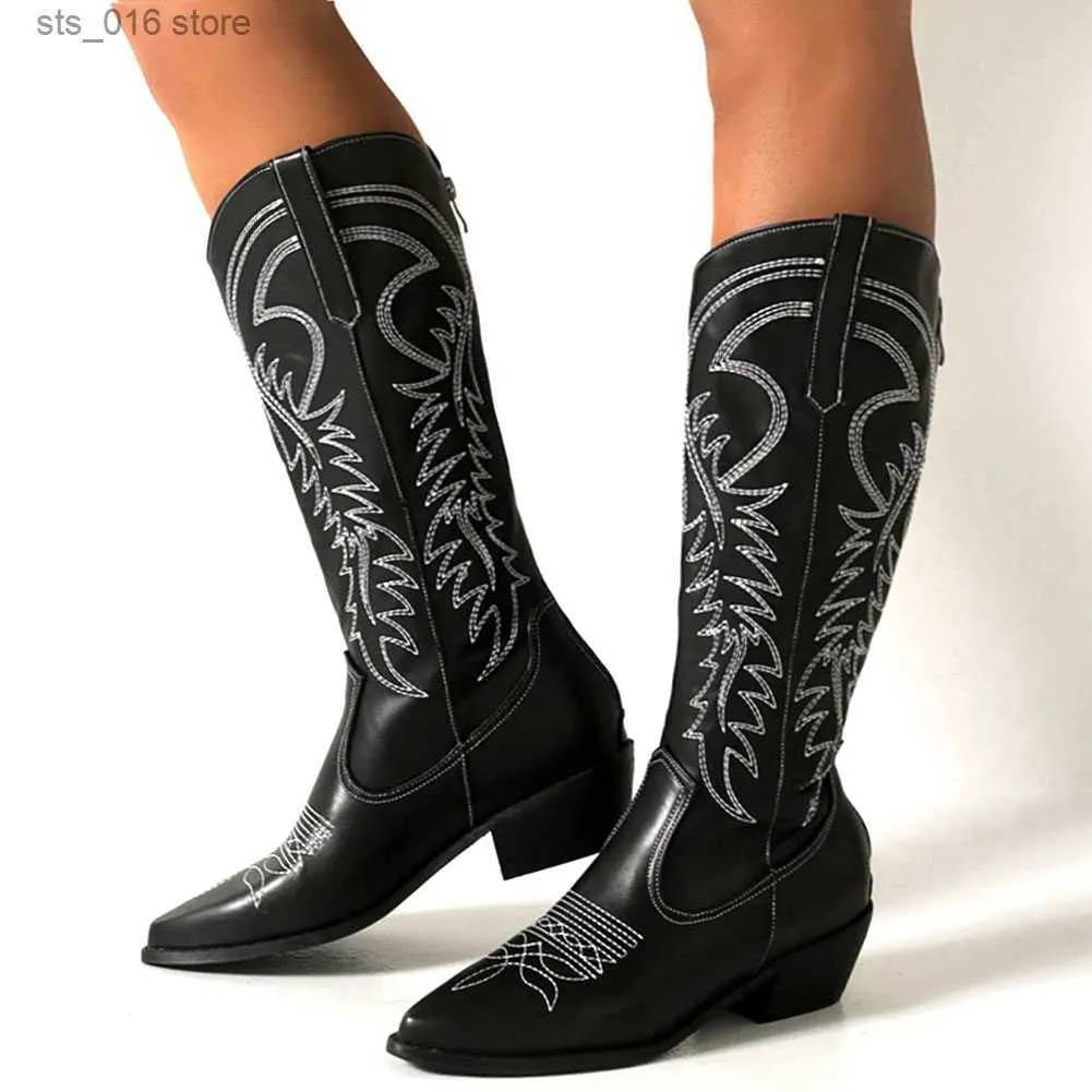 Retro Western Boots For Women Chunky Heels Black White Zipper Fall Winter  Warm Plush Calf Cowboy Cowgirl Boot Shoes T230824 from Dhgate Boots - price  16.52, image size:1001x1001