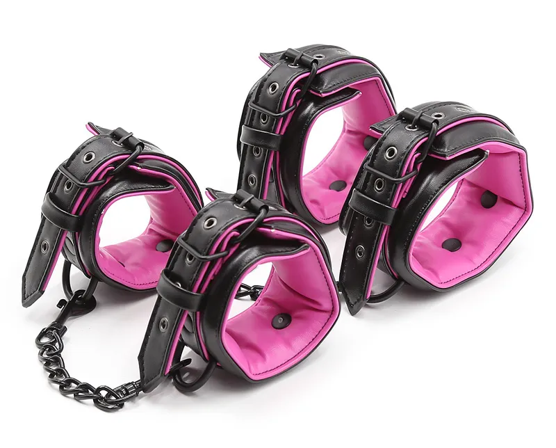 Bondage Bdsm Set For Couples Leather Restraints Collars Cuffs_voghion.com
