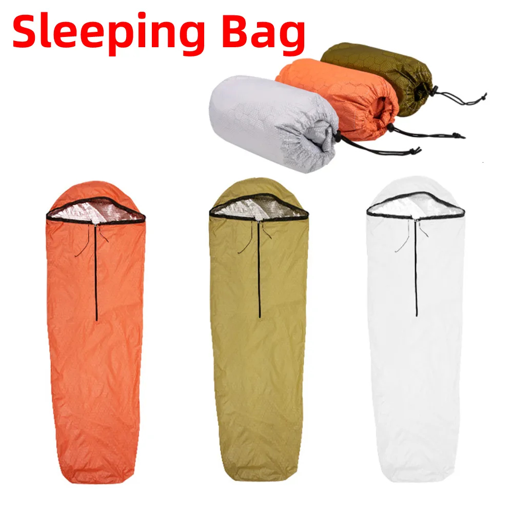 寝袋スリーピングバッグ防水性軽量温度緊急スリーピングバッグサバイバルブランケットバッグキャンプハイキングアウトドアアクティビティ230825