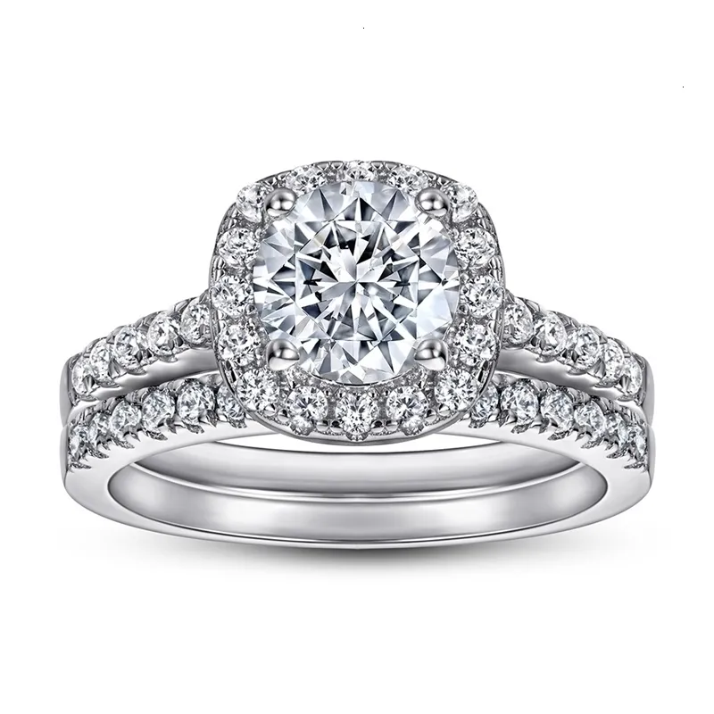 Pierścienie ślubne S925 Srebrny pierścień dla kobiet w Europie i Ameryce Rose Gold White Cyrron Imitacja Diamentowa propozycja SE 230822