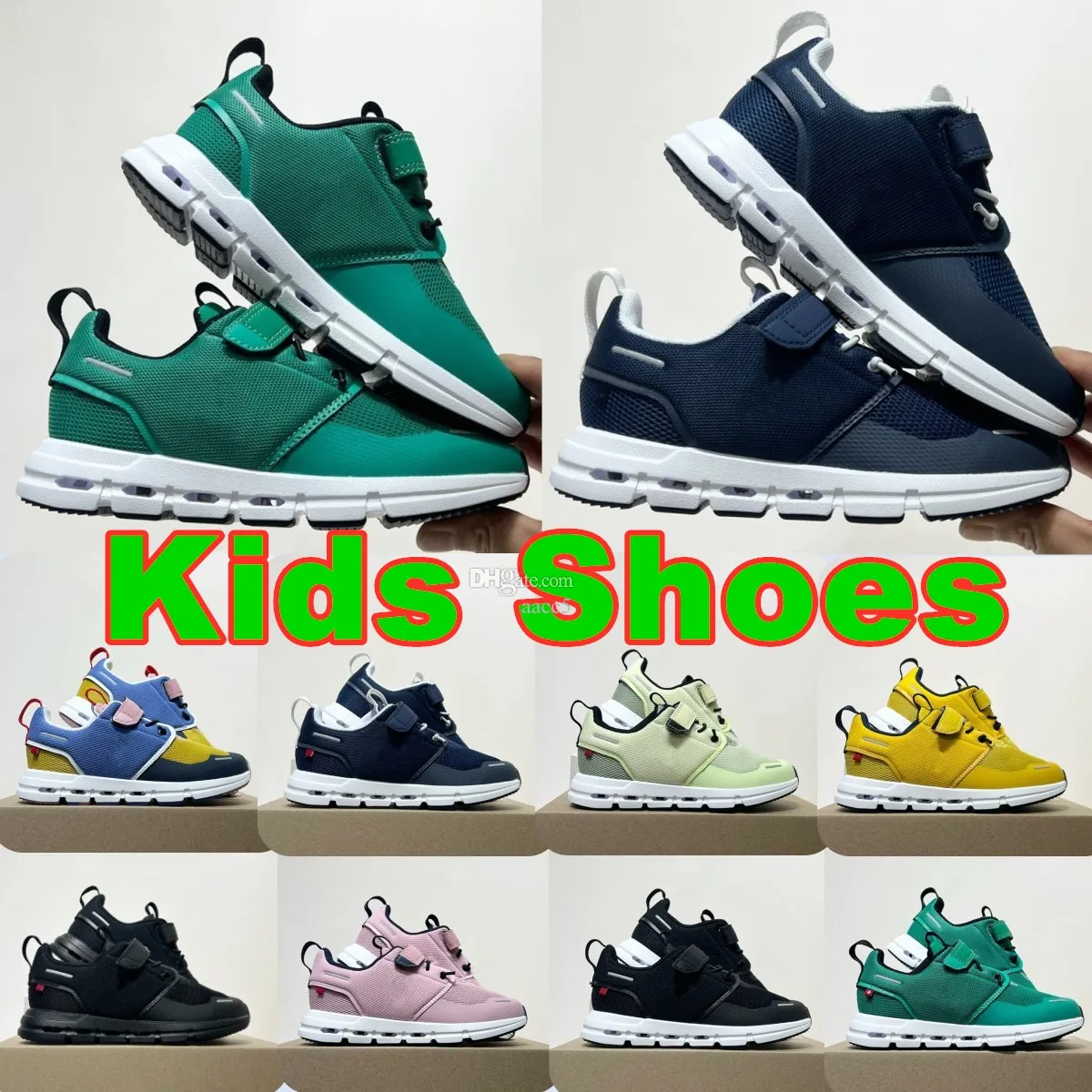 Kids Designer Shoes On Running Cloud toddler Sneakers Federer boys girls Clouds Workout And Cross Trainning Shoe Runner Black White Blue Sports Trainer