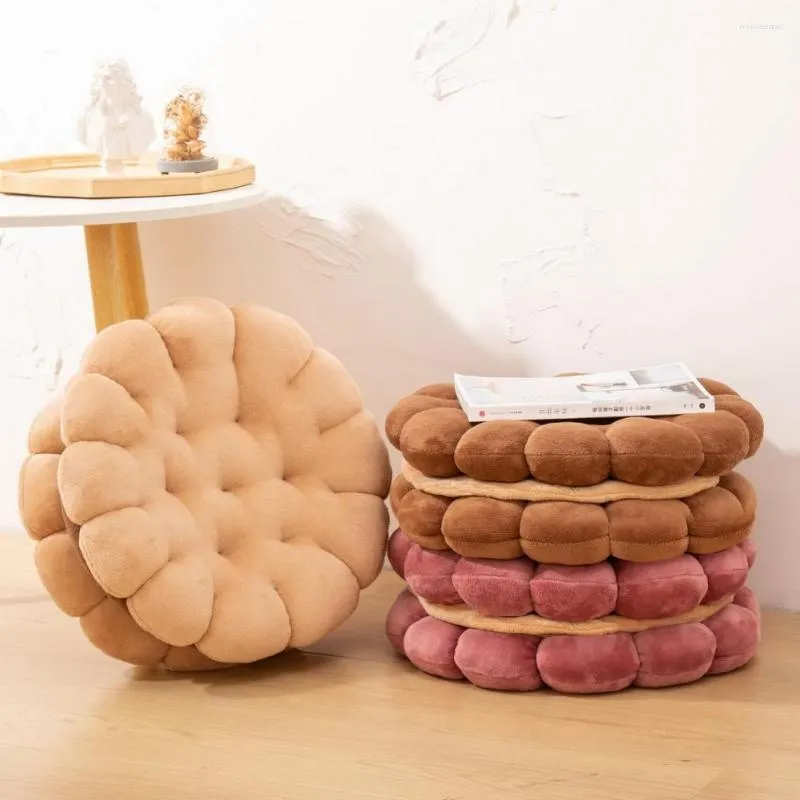 Pillow Plush Useful Living Room Bedroom Sandwich Biscuit Toy Durable Seat