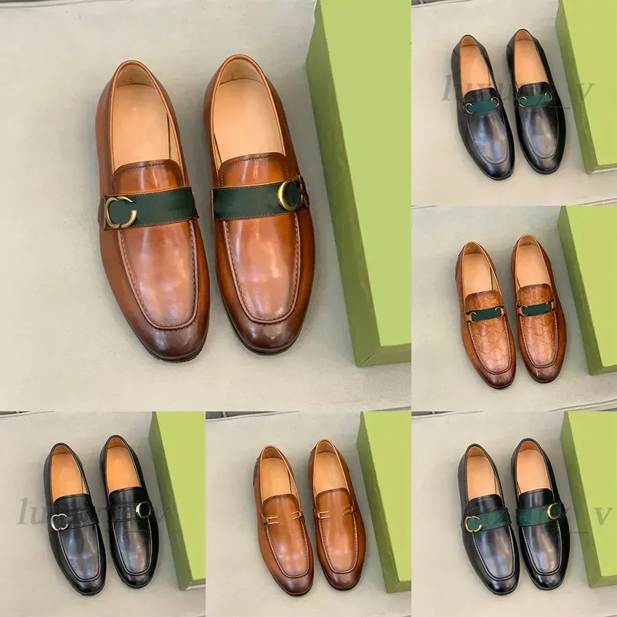 Designer-Kleiderschuhe für Herren, Lederschuhe, luxuriöse Schnallen-Loafer, schwarz-braune Leder-Pantoletten, bequeme Herren-Freizeit-Turnschuhe, Größe 39–44