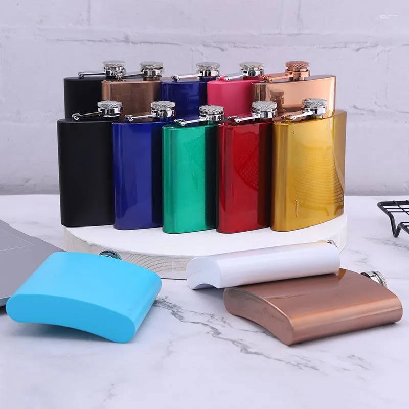 Hip Flasks 6oz Stainless Steel Flask Outdoor Portable Wine Pot Colorful Drinking Whiskey Bar Accessories