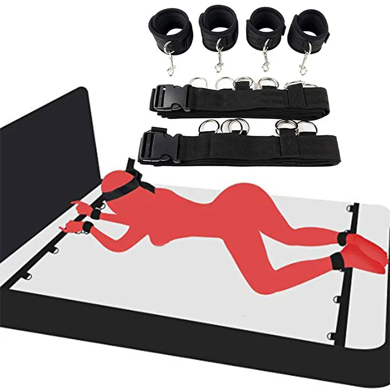 Vuxna leksaker Sex för kvinnliga par under sängen BDSM Bondage Restraint System Fetish Games Set Handbojor Ankel Manschetter Produkter 230824