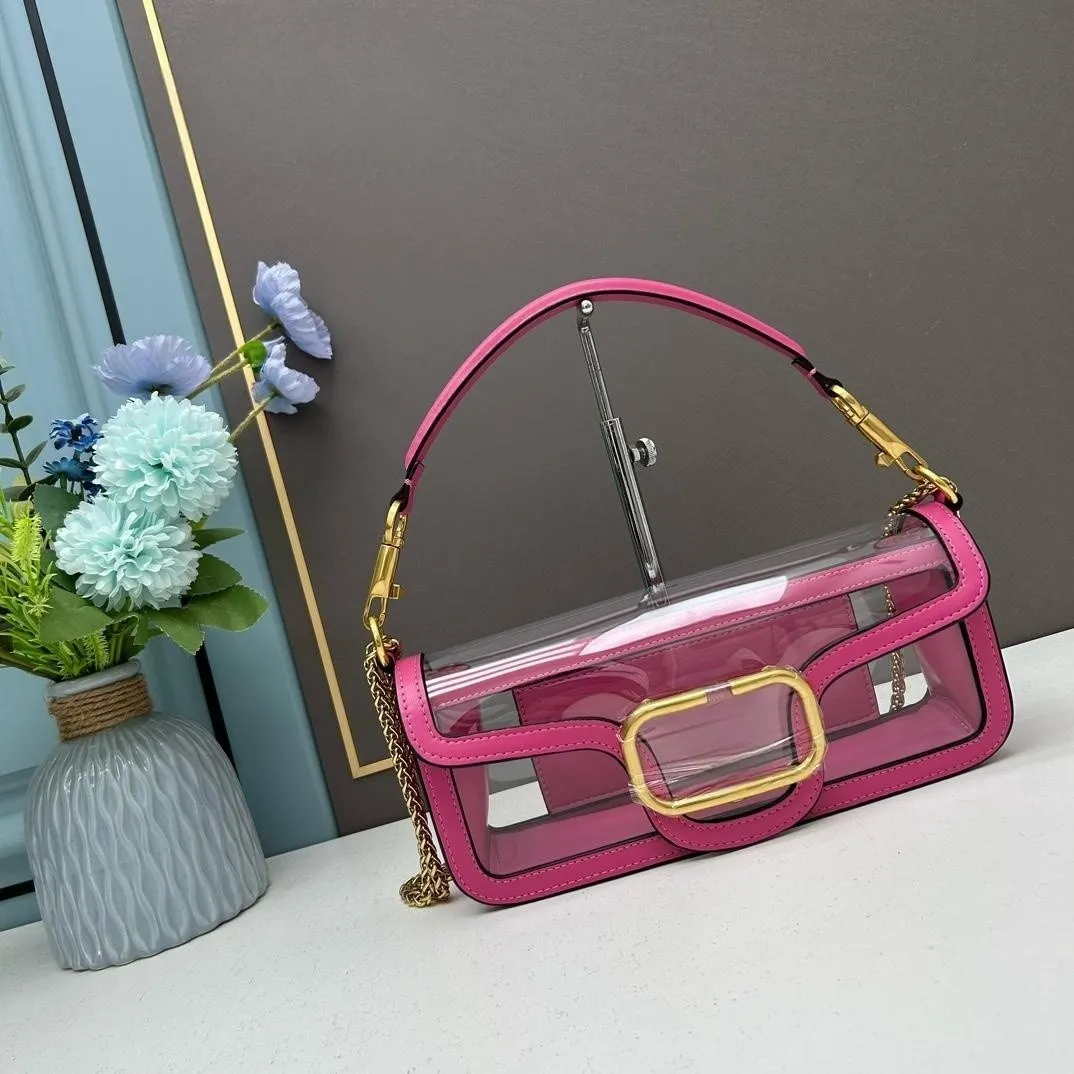 Luxe damesschoudertas Designer Chain Bag Mode Doorzichtige draagtas Clamshell leren patchwork portemonnee Twee maten influencer aanbevolen