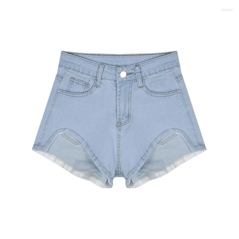 Damen-Shorts, Denim, hohe Taille, schmale Hose, dünnes, weites Bein, Frühling 2023, würzige gerade Cargo-Jeans für Mädchen