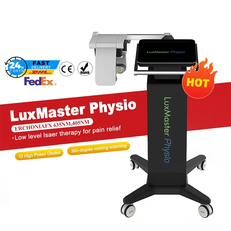 Mais novo laser de diodo de baixo nível para alívio da dor 635nm 405nm máquina de laser de comprimento de onda tratamento de dor lombar luz vermelha LUX Master Physio Fisioterapia Equipamento