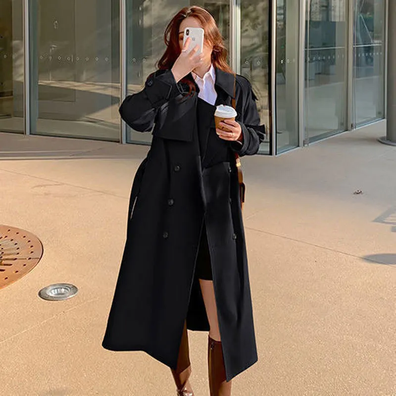Womens black trench hot sale raincoat