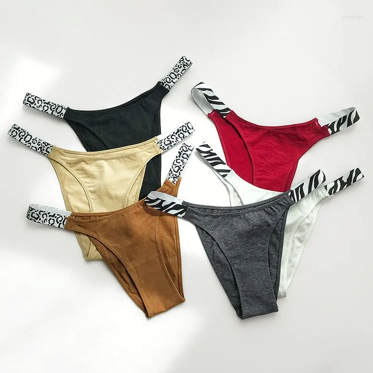 4 Pack Sexy Women Cotton G-String Thongs Low Waist Sexy Ladies Panties  Underwear