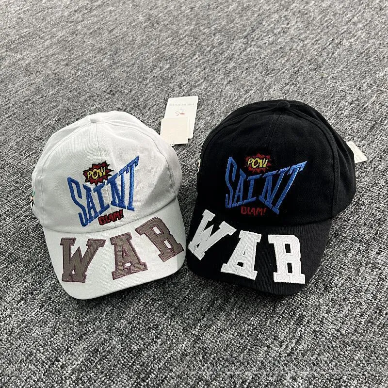 Berretti da baseball Berretto da baseball bianco/nero Lettera WAB Ricamo Cappelli morbidi lavabili per uomo e donna Hiphop Streetwear Alta qualità