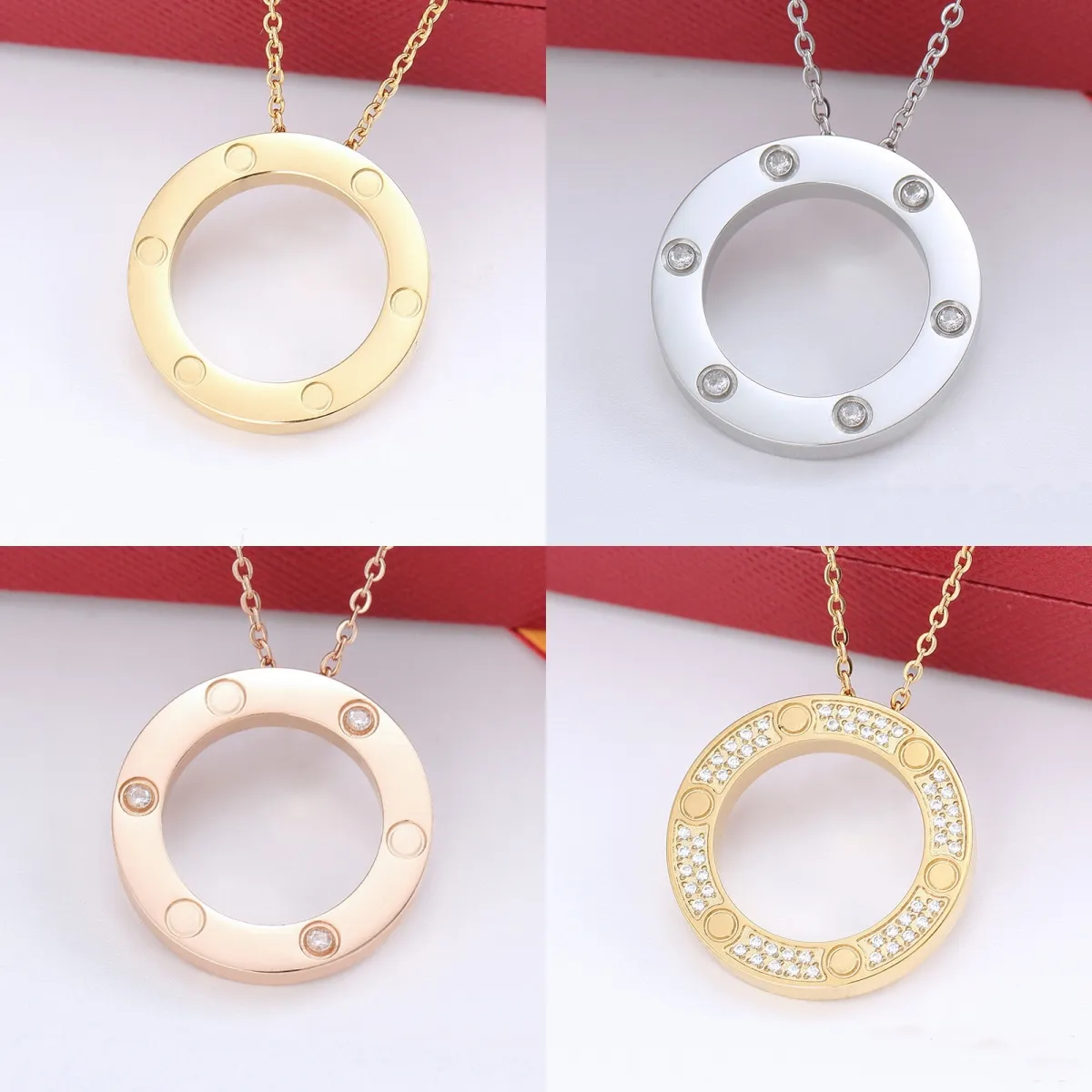 Designer Luxury Circle Love Necklace for Women Love Jewelry Diamond Chain Valentine's Day Gift Necklaces Choker Chain Jewelry Accessories Non Fading