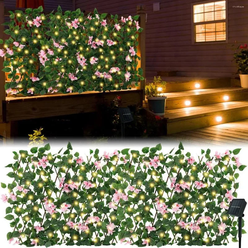 Clôture pelouse jardin décor extérieur solaire pour l'intimité avec balcon guirlande lumineuse artificielle extensible haies guirlande