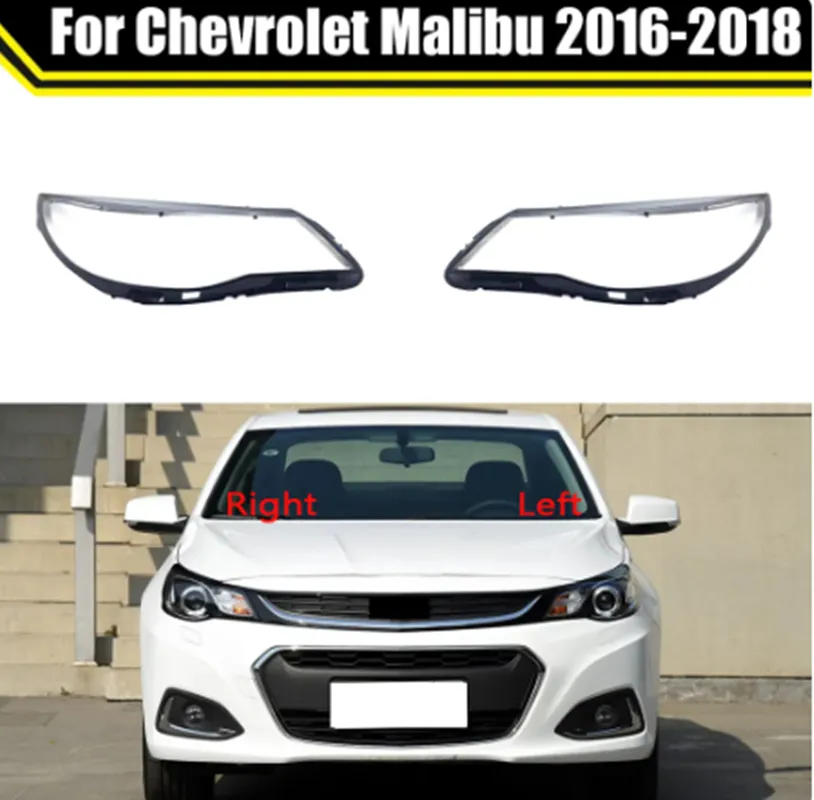 Auto Faro Tappi Per Chevrolet Malibu 2016-2018 Faro Anteriore Copriobiettivo Paralume Coprilampada Testa Della Lampada Luce di Vetro Borsette