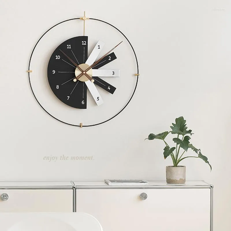 Relógios de parede Quartz Grande Tamanho Relógio Quarto Minimalista 3D Decore Mecanismo Elegante Ornamentos Orologio Da Parete