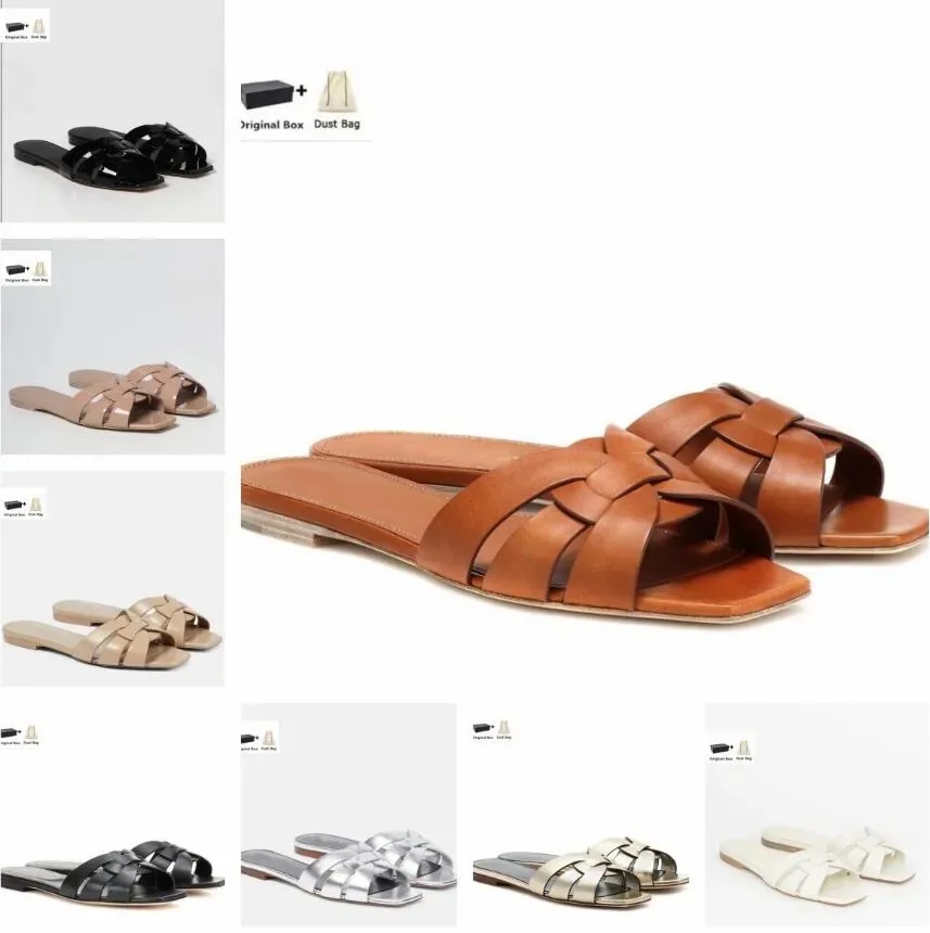 Лучшая роскошная дань дани Nu Pieds 05 Sandals Shoes Женские кожаные слайды.