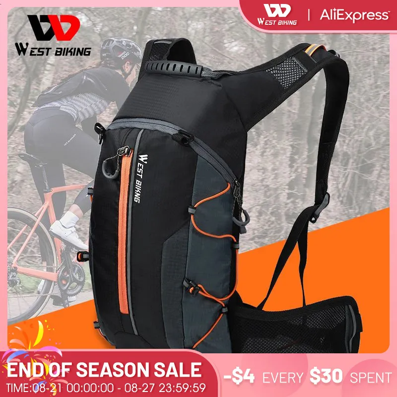 Cestos Sacos WEST BIKING 10L Respirável Ciclismo Mochila À Prova D 'Água Ultraleve Dobrável Bicicleta Bolsa Escalada Ao Ar Livre Viagem Caminhadas Ciclismo Bolsa 230824