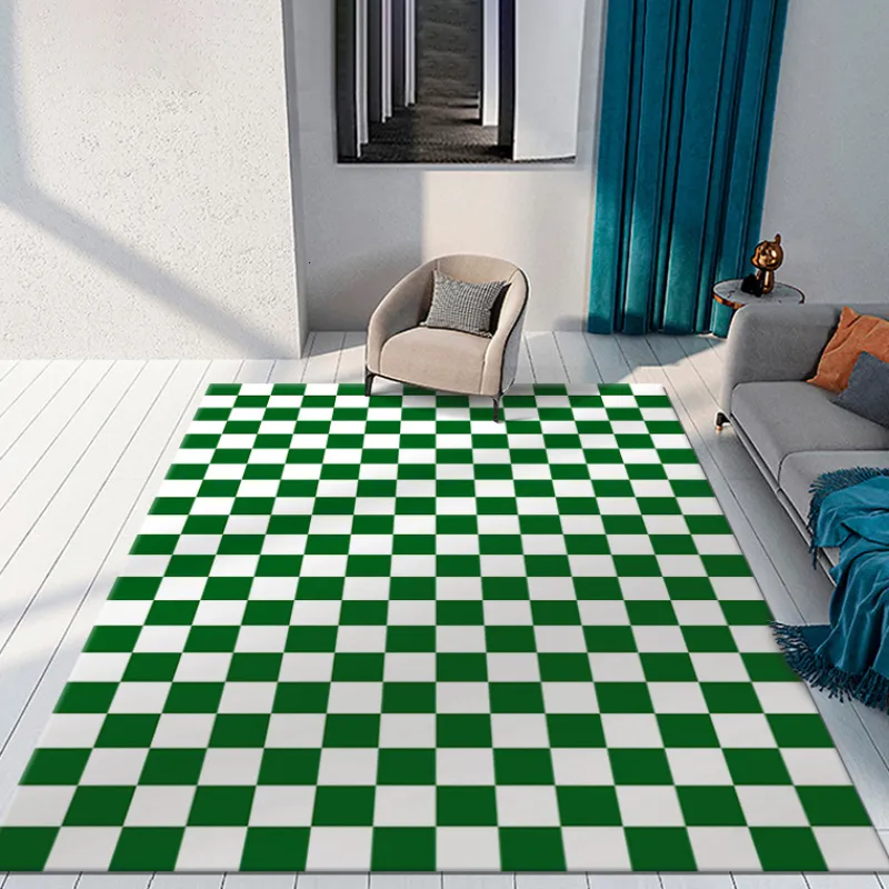 Carpet Color Checkerboard Plaid Moroccan Living Room Bedroom Rug Antiskid Entry Door Mats Household Bedside Rugs Bay Window Mat 230825