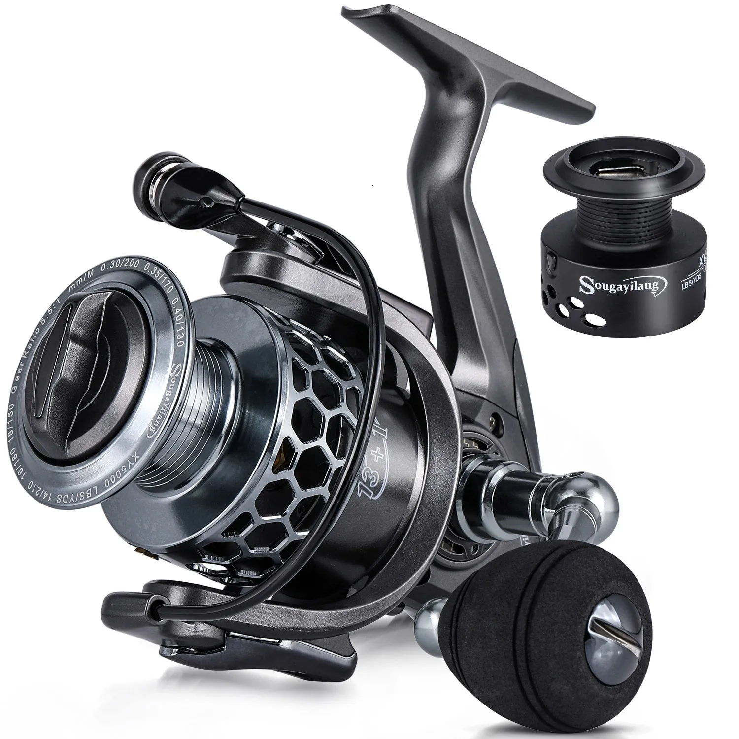 BAITCASTING REELS SOUGAYILANG 131BB Spinning Reel High Speed ​​Gear Ratio Aluminium Spool Light Weight Ultra Smooth with Free 230824