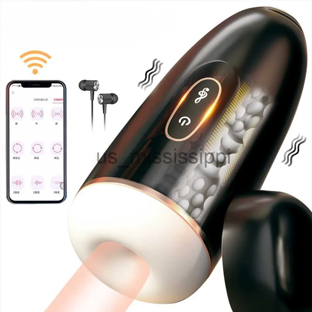 Autres articles de beauté de santé Bluetooth Sexy Masturbateur masculin Coupe Produits pour adultes pour hommes Fellation Pussy Machines APP Télécommande Dispositif de masturbation x0825