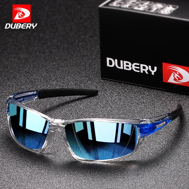 Solglasögon Dubery Running Sports Polarised Solglasögon Män Lätt PC-glasögon Frame Driving Night-Vision Sun Glasses Male UV400 KD167 230825