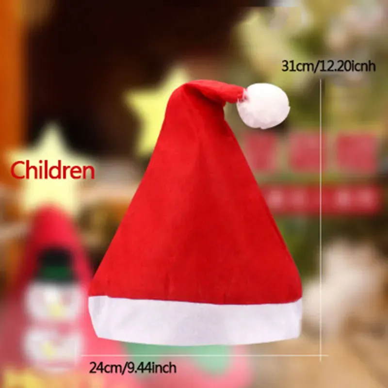 Christmas Decoration Plush Hat Santa Claus Cosplay Hats Children Decor Caps Adult Red Thicken Cap Festival Party Supplies BH4941 WLY