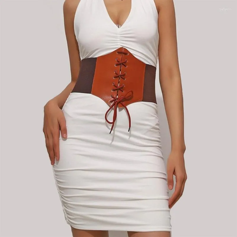 Adjustable Women Waist Belt Lace-up Tied Waspie Corset Belts 