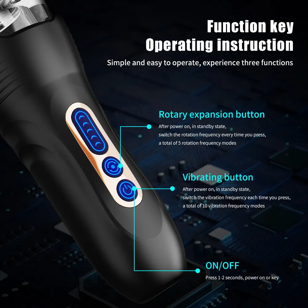 Vibratoren Automatischer Masturbator für Mann Teleskop-Rotationsvibrator Oralsex Eicheltrainer Massage Masturbat_voghion.com