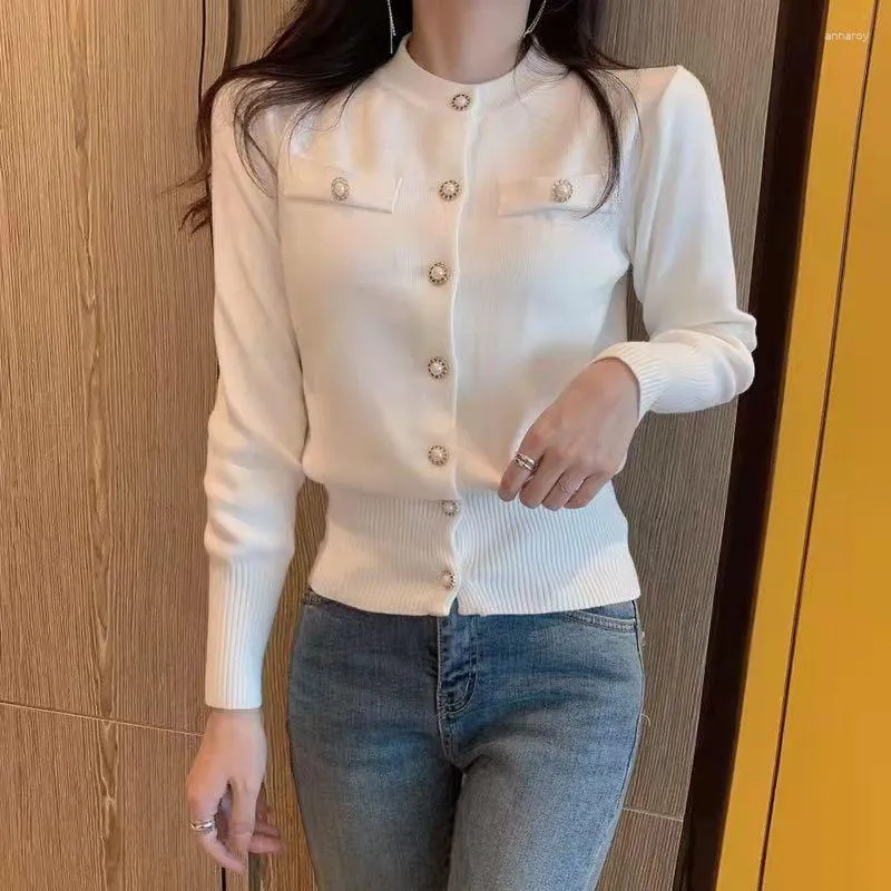 Męskie swetry dzianiny sweter sweter mody Kobiety jesienne długi rękaw krótki płaszcz Koreański single piersi Slim Top Casual Pull Femme